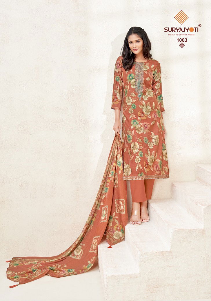 Kora Vol 1 By Suryajyoti Neck Embroidery Designer Dress Material Manufacturers